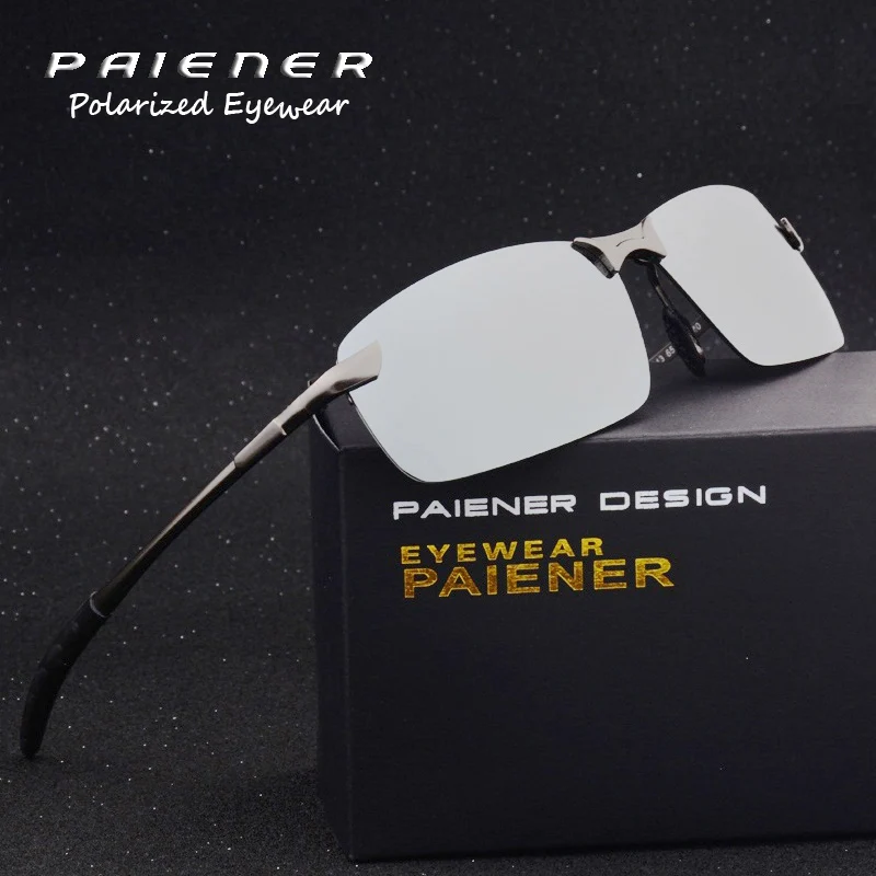 

Brand design Aluminum Polarized Sunglasses Men Rimless Driving glasses Outdoor Sports Eyewear uv400 Goggle gafas de sol hombre