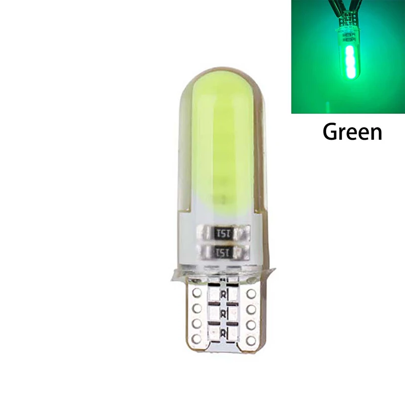 green 6 шт T10 W5W светодиодный интерьер автомобиля светильник COB габаритная лампа 12V 168 194 501 клиновидные боковые парковочная лампа canbus Авто для lada автомобиль стиль - Испускаемый цвет: green