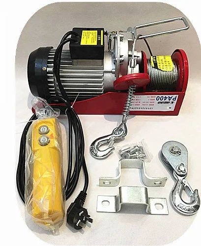 500-1000 кг 12-30M 220V 50Hz 1-фазный мини Электрический Стальной Трос Лебедки, мини-блок, крановое оборудование подъема