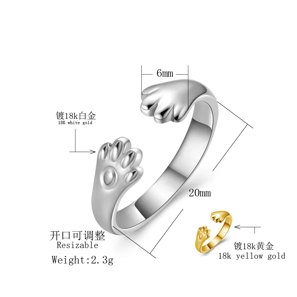 2021 Новое поступление животных кошка лапой плата Цвет разомкнутые кольца для Для