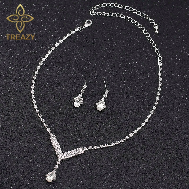 Комплект из колье и серёг в форме капли|earrings set for women|necklace earring setfashion jewelry |