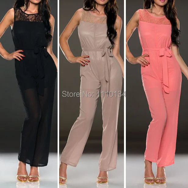 Женский шифоновый комбинезон свободный черный с поясом 0920|jumpsuit leopard|jumpsuit cottonjumpsuits