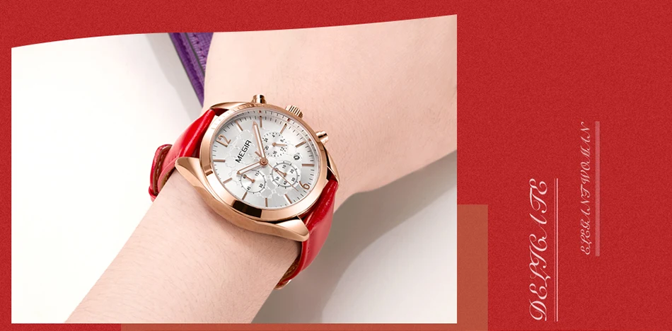 MEGIR, женские часы, Топ бренд, роскошные женские часы, Montre Femme,, модные розовые кварцевые женские часы, подарок для влюбленных, Relogio Feminino