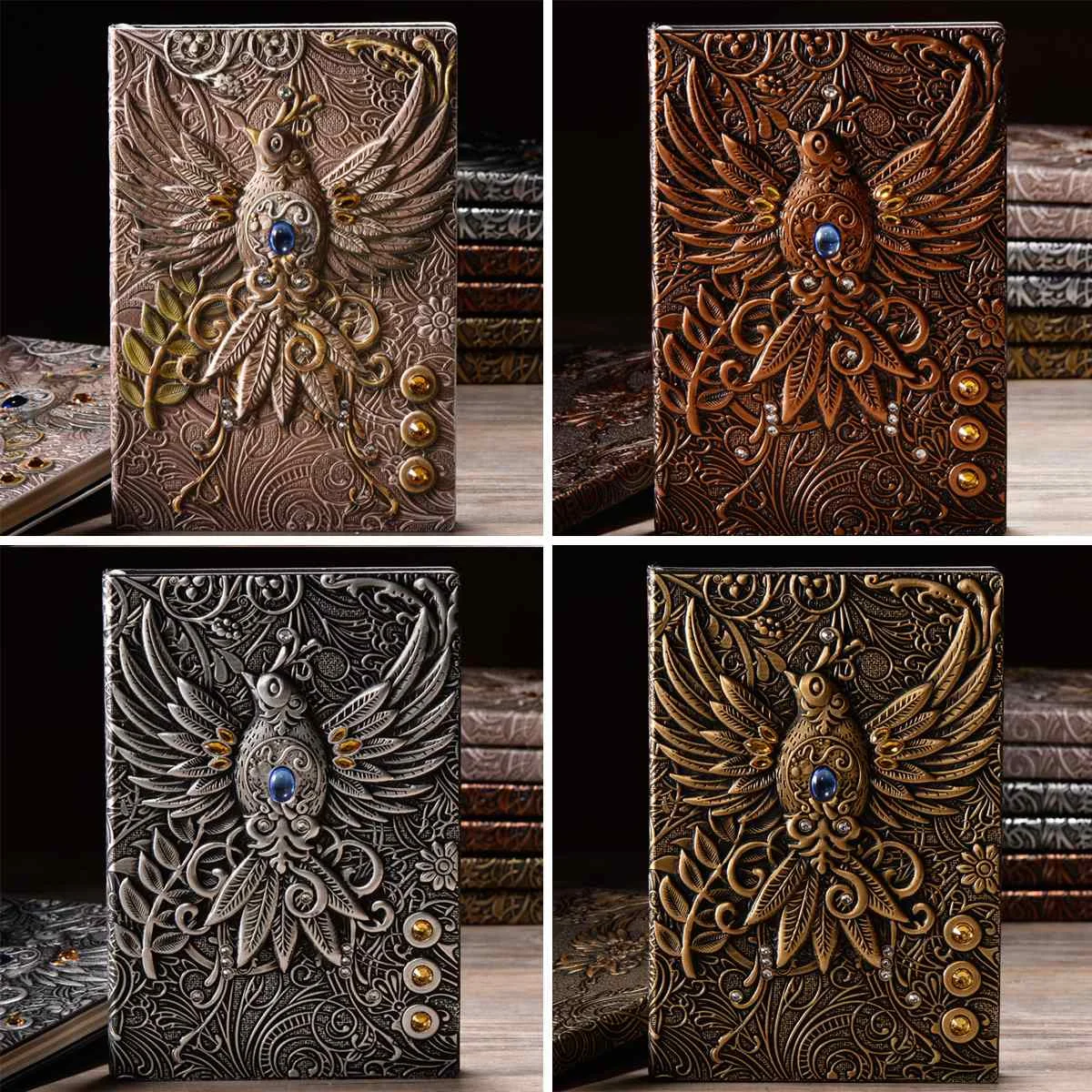 Тисненая записная книжка Феникс дневник записная книжка кожа ручная работа Библейская Книга Путешествия Школа планирования офис подарок Винтаж