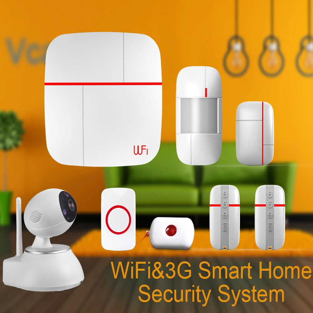 Умный поток данных Vcare Wi Fi и 3G WCDMA для домашней системы сигнализации с датчиком