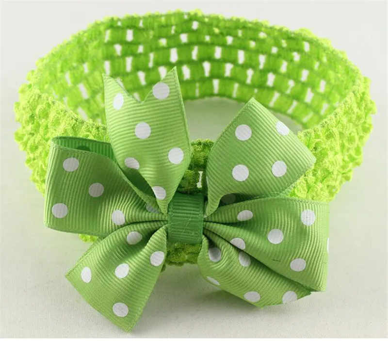Мягкий Новорожденного Оголовье Горошек Бантом Эластичный Лента Для Волос Дети