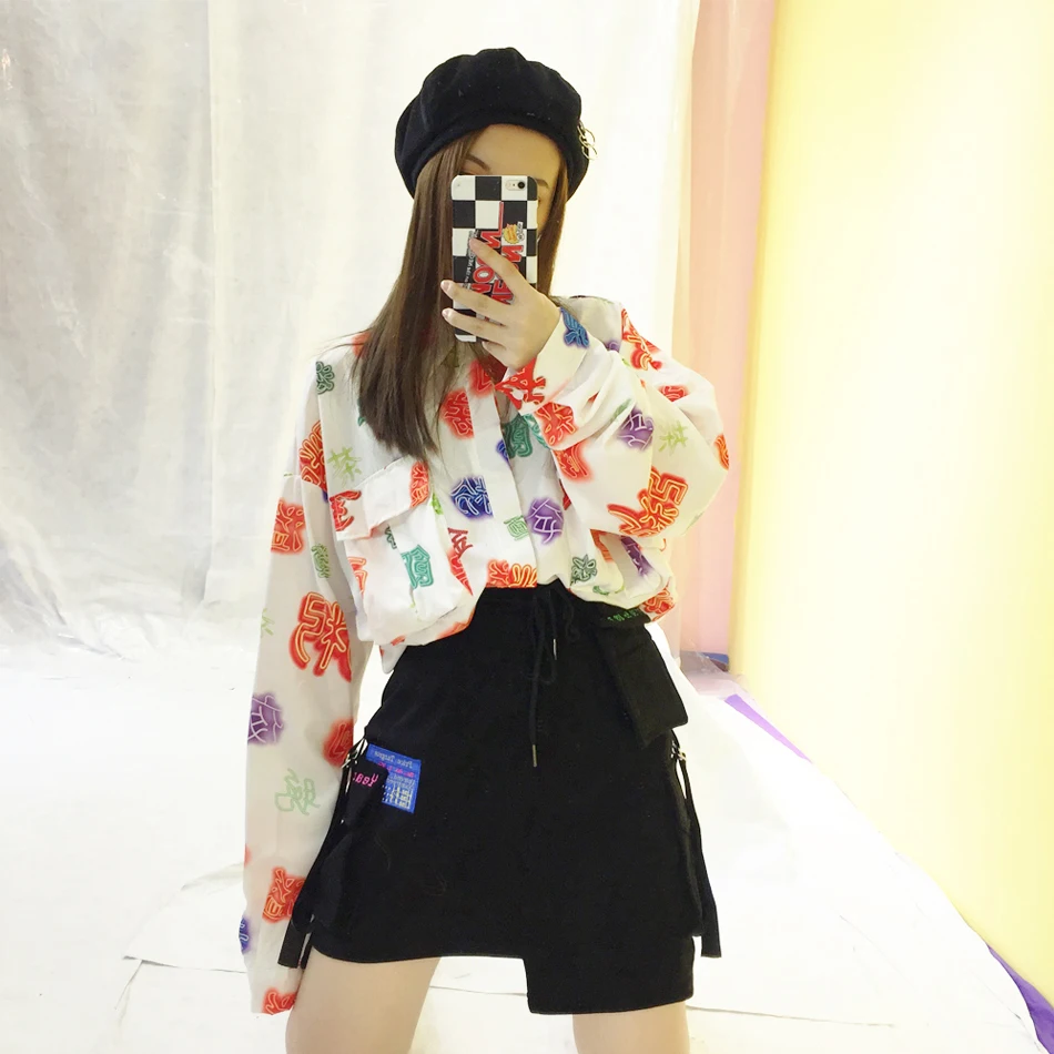 Street Society Shot Stylish Hip-hop Army Big Pocket Ribbon Workwear Short Skirt with Slim Half-length Skirts | Женская одежда