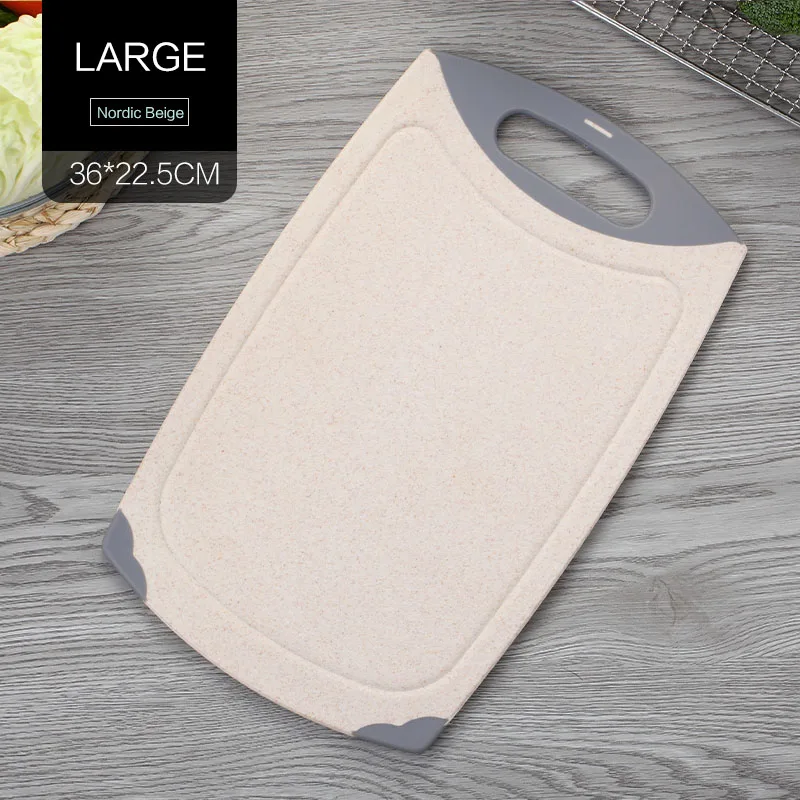 Beige Large WORTHBUY нескользящий режущий блок экологически чистый пшеничный соломенный разделочный блок кухонные фрукты еда Овощной доски кухонные аксессуары - Цвет: Beige Large