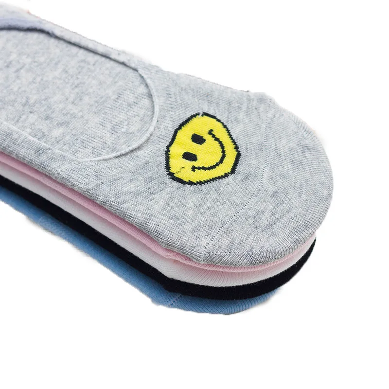 Epous New Arrival Sock Slippers Unisex Comfortable Stripe Cotton Short Ankle Socks Cheap Boat Sox Smile Face | Женская одежда