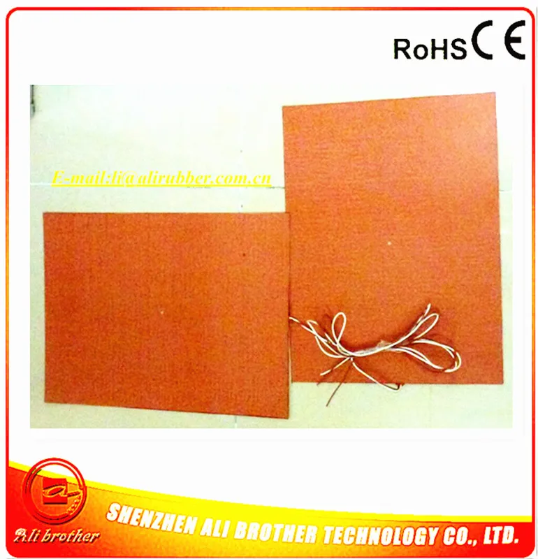 200-250C 1000w 300*400*1.5mm Silicone Heater 110V adhesive 1 face 4mm hole in center 1000mm lead come out from short side | Дом и сад