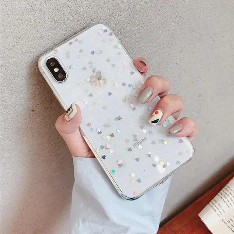 Милый Прозрачный блестящий чехол со звездами для iphone 11 Pro xr 6 6s 7 8 Plus, мягкий чехол из ТПУ с рисунком звездного неба и звезд для iphone X XS Max - Цвет: Style 3