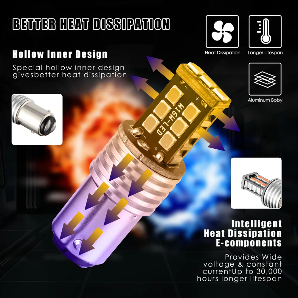 Auxbeam чрезвычайно яркие 1156 P21W BA15S светодиодные лампочки 800LM 33 шт 5630 SMD лампы для