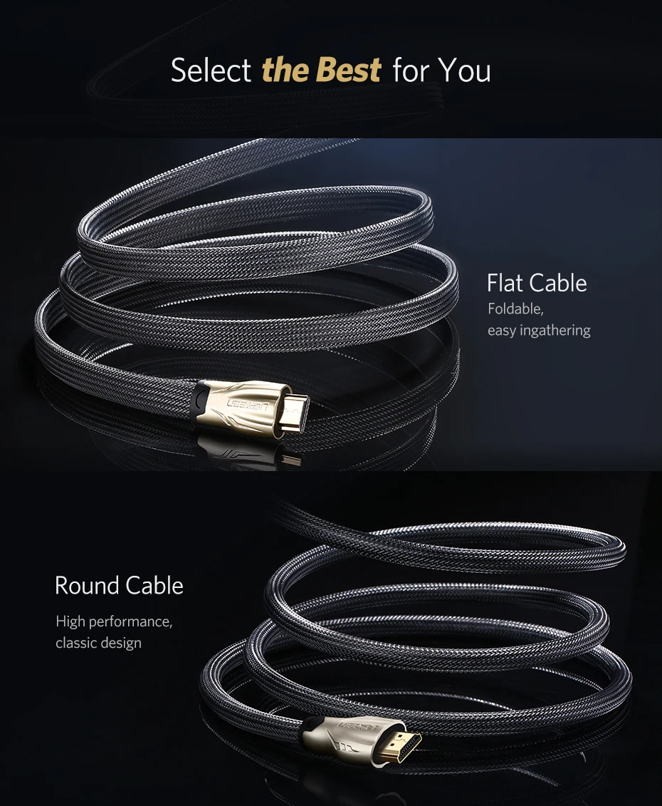 Ugreen HDMI кабель hdmi-hdmi 2,0 HDR 4K для Xiaomi сплиттер удлинитель адаптер shand переключатель PS4 ТВ коробка 5 м 10 м Кабель HDMI