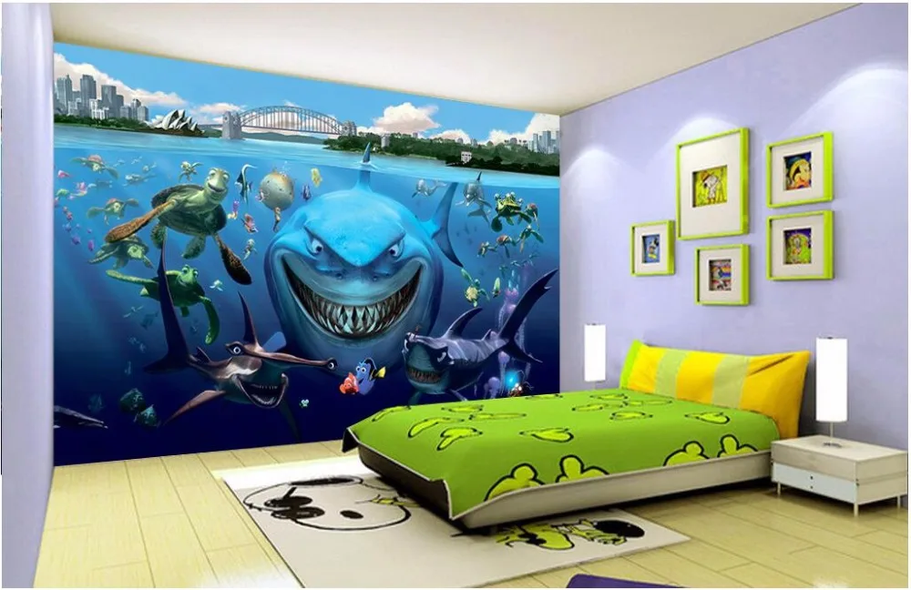 Настенные 3d обои на заказ рисунок морского мира аквариума ландшафта комнат