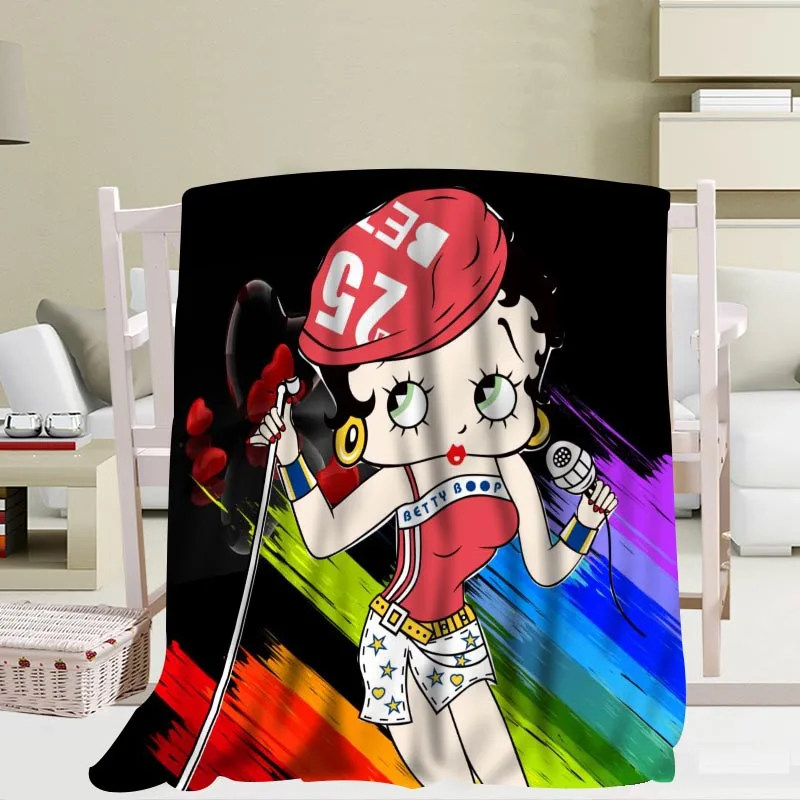 Пользовательские betty boop Одеяла Путешествия Диван коралловый флис тканевые