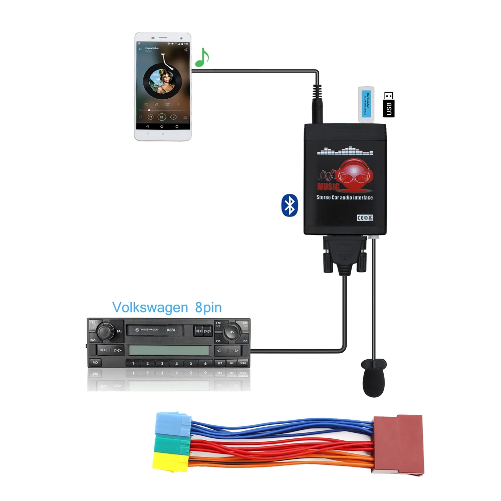 Автомобильный Bluetooth адаптер Moonet MP3 USB/AUX 3 5 мм стерео автомобильный беспроводной
