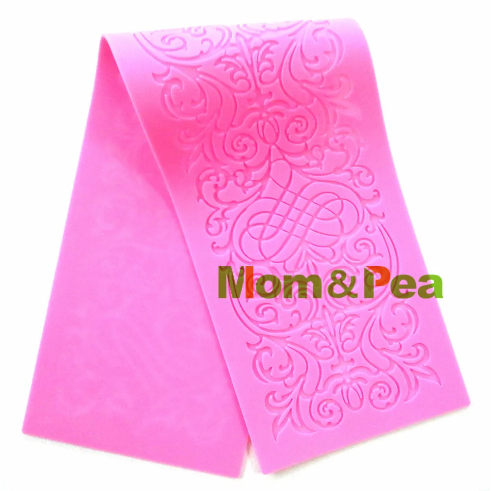 

Бесплатная доставка, большой размер, кружевная форма Mom & Pea GX156, коврик для украшения торта, 3D форма для торта с мастикой, силиконовая форма дл...