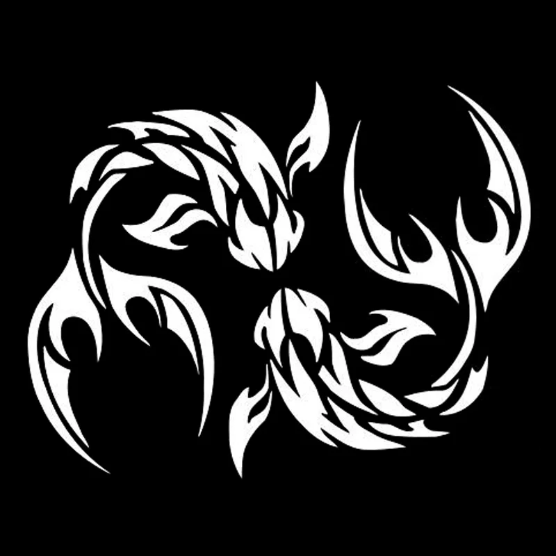

16.1cm*12.7cm Art Fish Fashion Car-Styling Car Sticker Motorcycle Decal Black/Silver S3-6499