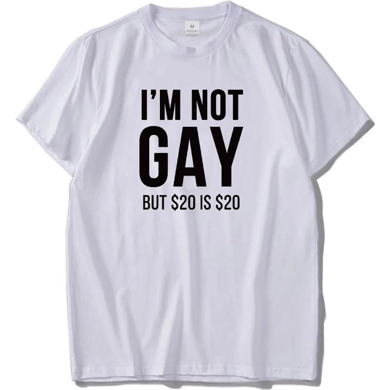 Футболка с надписью I'm Not Gay, простая повседневная футболка, мягкая дышащая хлопковая черная забавная футболка, Hommes