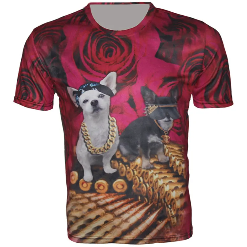

2018 Summer New Brand Children t shirts t-shirt for boys kids tee tops 3D Print Animal Dog Bullet short sleeve Cool Boy Wear
