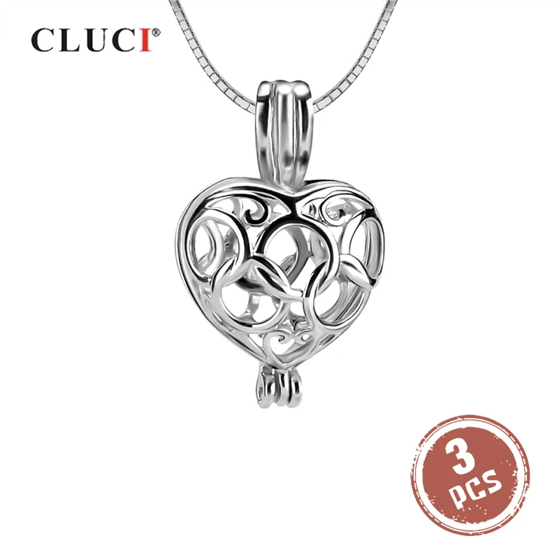 Серебряный кулон CLUCI в виде сердца 925 пробы 3 шт. женское Ювелирное Украшение с