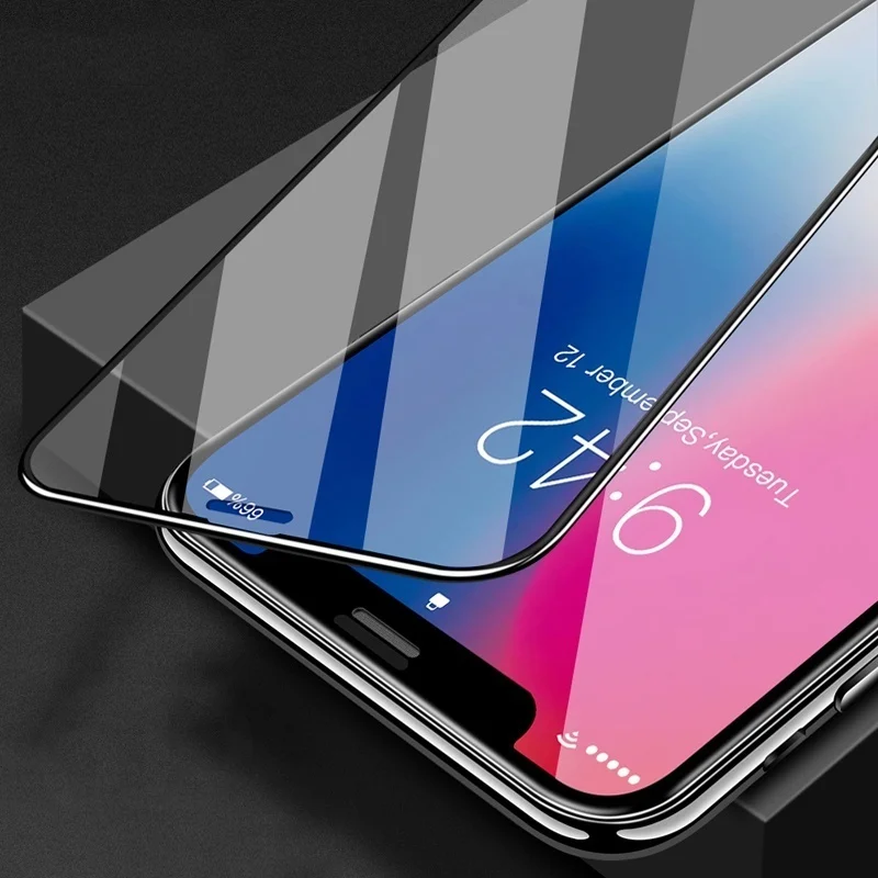 6D 9 H закаленное стекло передний чехол для iPhone X 7 8 Plus экран защитный Fim полный чехол оболочка для iPhone X 6 6 S Plus Coque