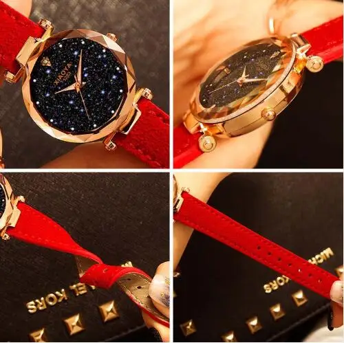 

2019 Fashion Women's Watch Luxury Sky starry sky Ladies Watch Colorful Leather Wrist Watch for Women Designer montre femme new