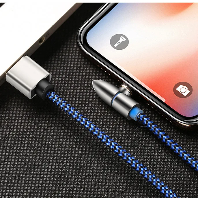Магнитный кабель 90 градусов Micro USB 8Pin Тип C Быстрая зарядка Type-C зарядный Шнур для
