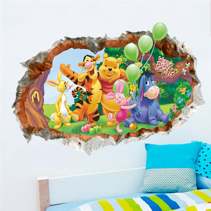 

Animals cartoon Winnie Pooh Home bedroom decals wall stickers for kids rooms wall decals nursery party supply gifts poster
