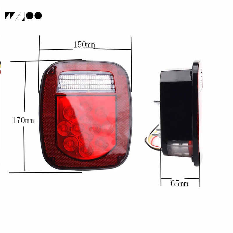 WZJOO универсальный прицеп 39 led/16led тормозной фонарь светильник для Jeep Wrangler TJ
