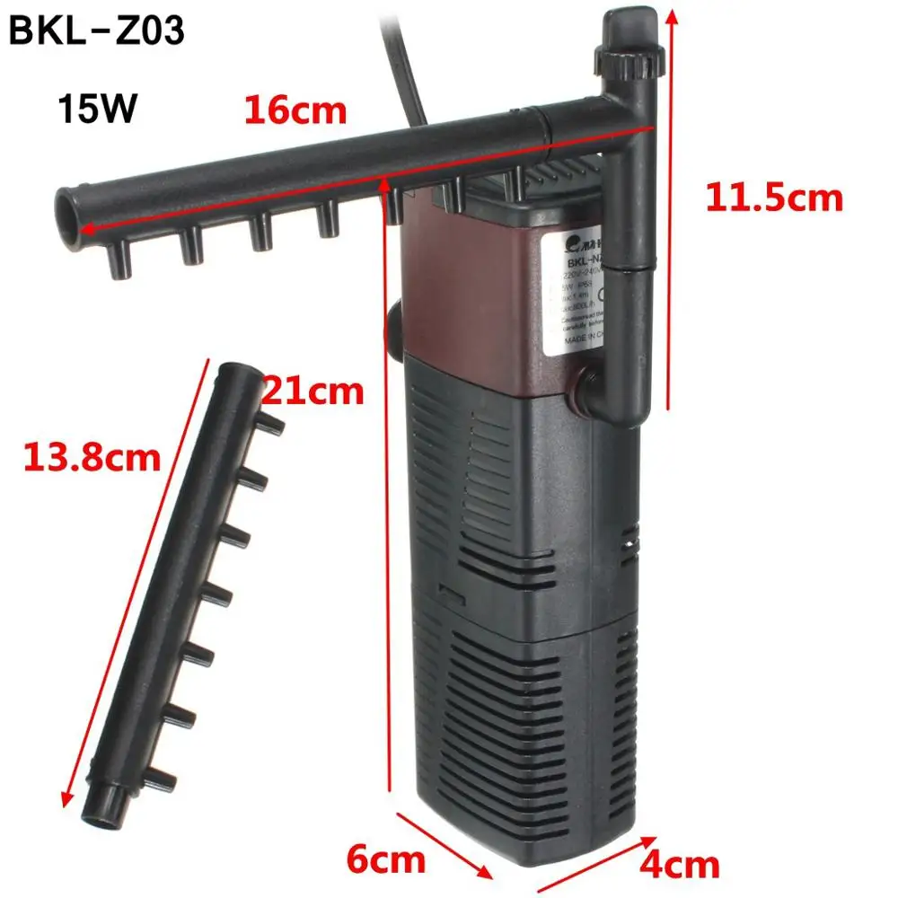 

Aquarium Internal Filter Pump 3 in 1 Fish Tank Submersible Oxygen Pump Multifunctional water Pump