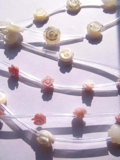 

2strands 6 8 10 12mm high quality Genuine MOP Shell ,Pearl Shell Rose flower fluorial Hand Carved white pink loose beads