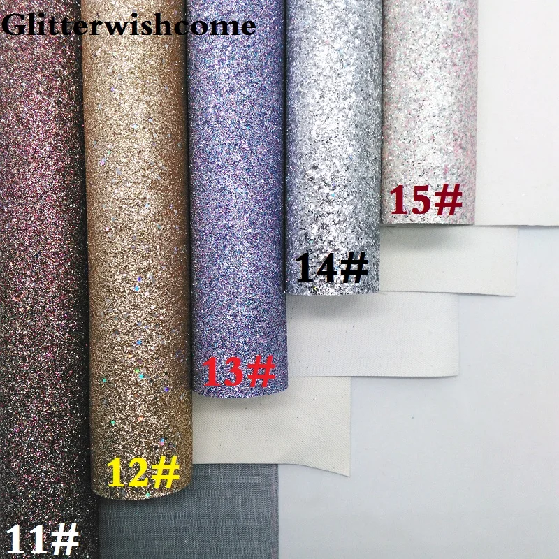 Glitterwishcome 21X29 см A4 Размер Vinilo Textil, Vinil Para Lazos, блестящий винил, тонкая блестящая ткань для бантов, GM154A