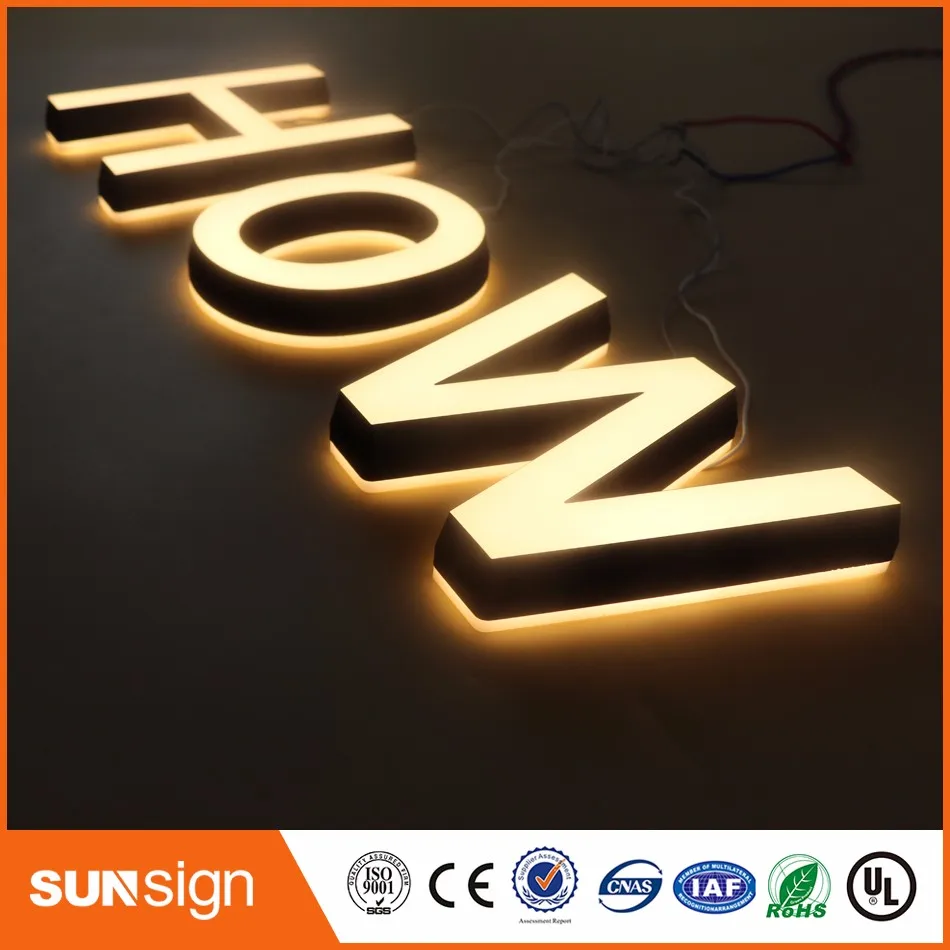 Factory Outlet Outdoor front illuminated Acrylic letters/signs
