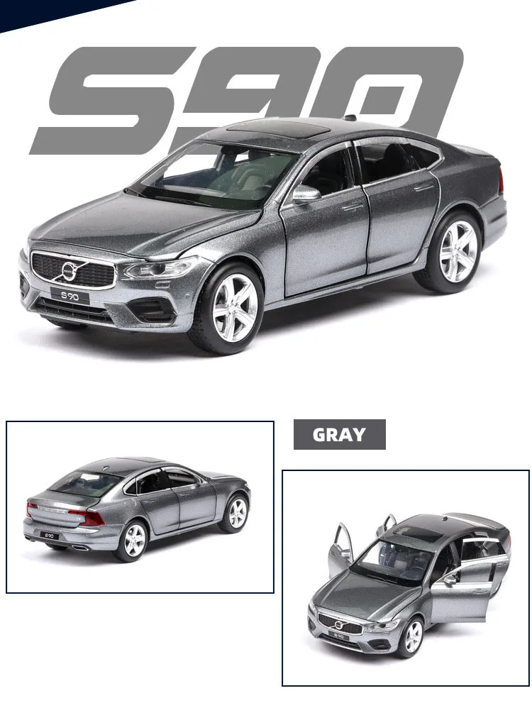 1:32 Diecasts модель автомобиля VOLLVO S90 автомобиль металлические автомобили светильник звуковые сплав игрушки для детей транспортные средства Подарки для детей мальчик
