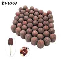 50pcs 1319mm brown textile sanding caps with grip pedicure care tool foot cuticle polishing sand block nail drill accessories