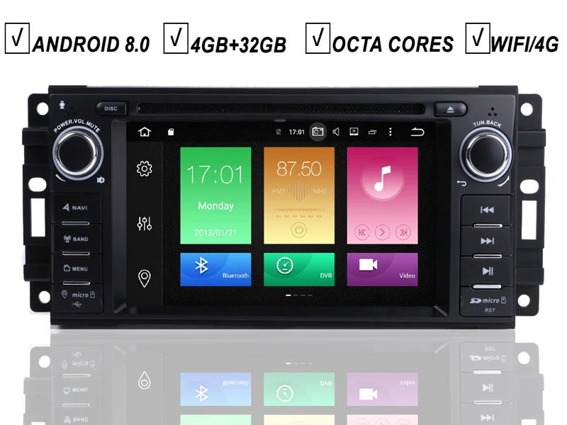 Автомобильный DVD GPS плеер Android 8 0 для JEEP Wrangler Компас Патриот Grand Cherokee Octa Core 4G RAM 32G ROM
