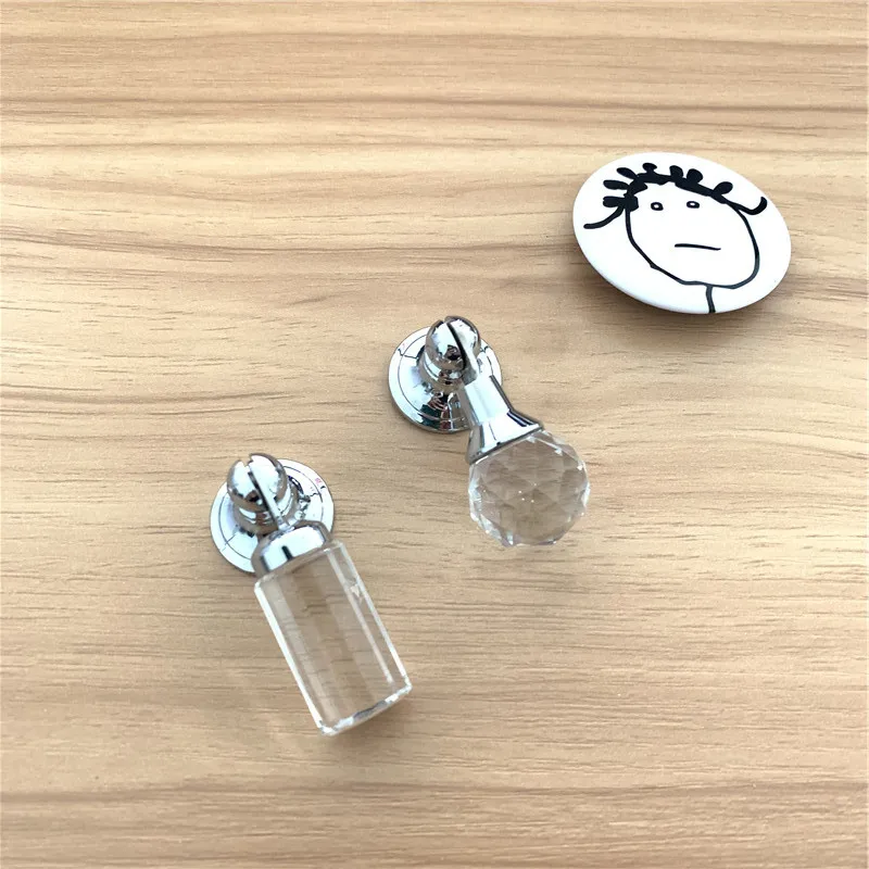 Прозрачные цилиндрические ручки LCH со сверкающими кристаллами шкафа комода