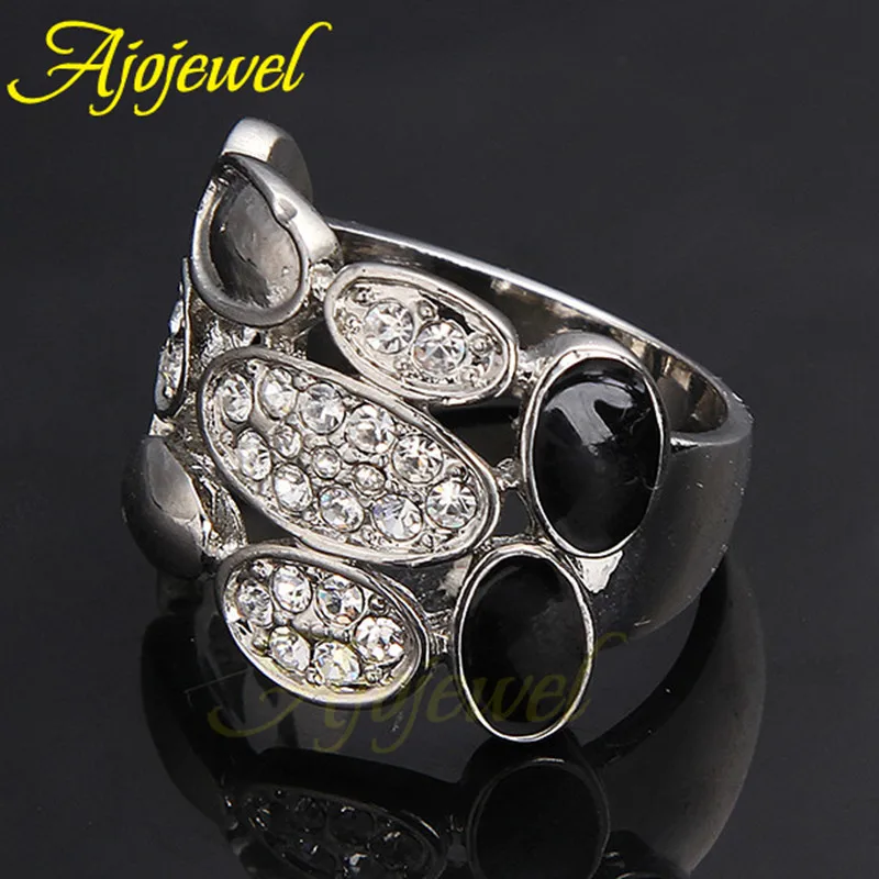 Женское кольцо с черно белой эмалью|fashion jewelry ring|jewelry ringsdesigner ring |