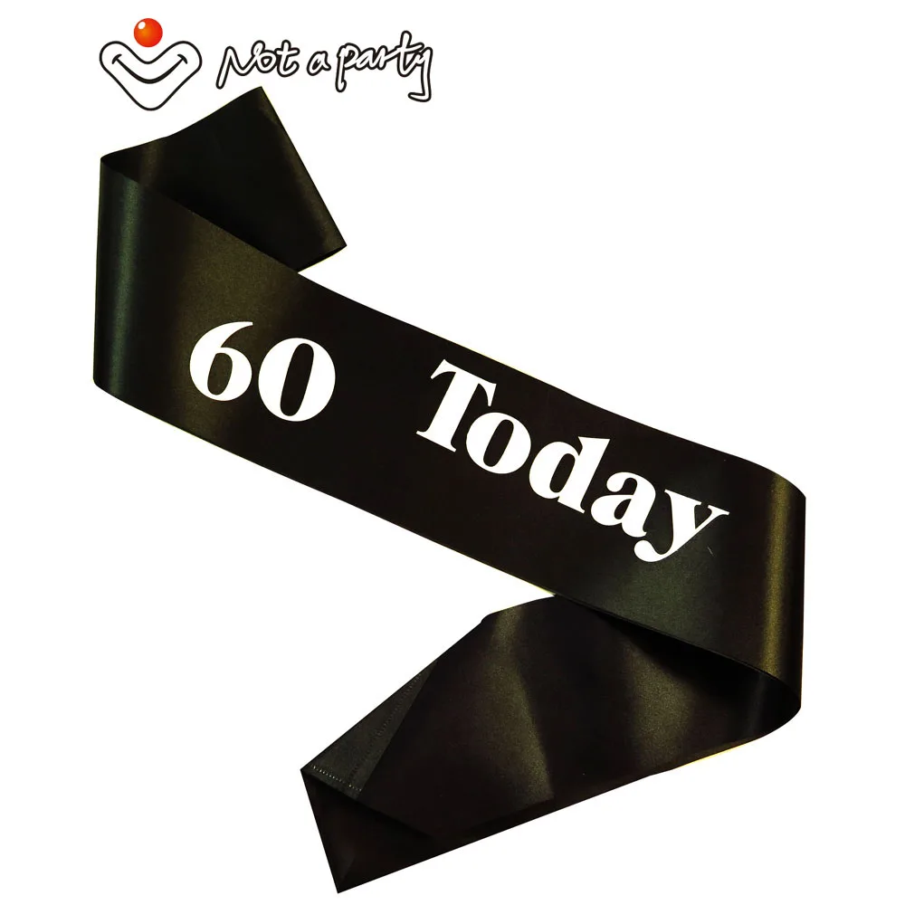 Blackround60today Ретро черная лента принцесса Пояс день рождения ленточки для девочек женщин мужчин взрослых праздновать возраст 18 21 30 40 50 вечерние принадлежности для девочек - Цвет: Blackround60today