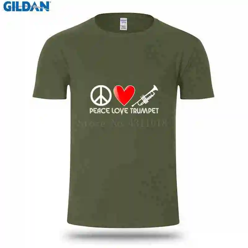 Печатных футболка Для мужчин 100% хлопок удобные Peace Love труба Размеры S-3xl