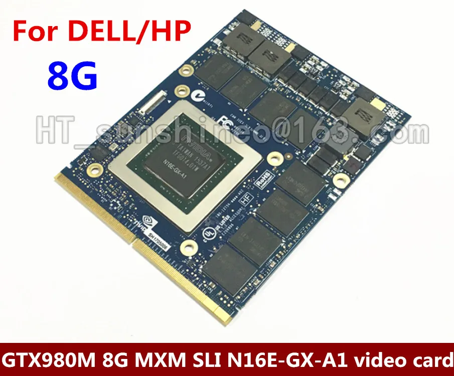 

Графический процессор Dell Alienware 18 M18X R2 R3 R4, 18-дюймовый ноутбук nVidia GeForce GTX 980M Sli GPU 8 ГБ GDDR5, отправка DHL