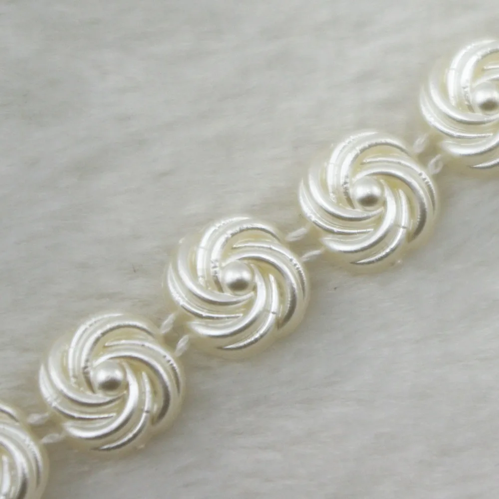 10 мм в форме цветка жемчужные стразы цвета слоновой кости цепь планки шитье