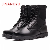 spring genuine leather mens military boots for man steel toe army boots tactical lace up cowboy combat boots 2019 fashion black