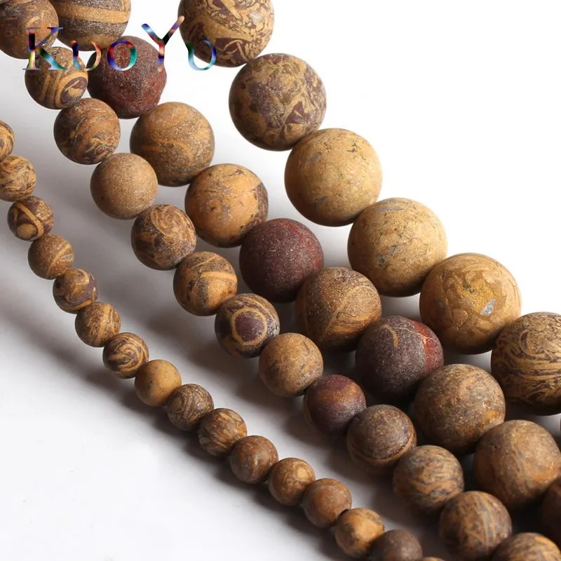 Натуральный Матовый Камень Слон кожа яшмы вокруг свободные бусины 15 ''нитка