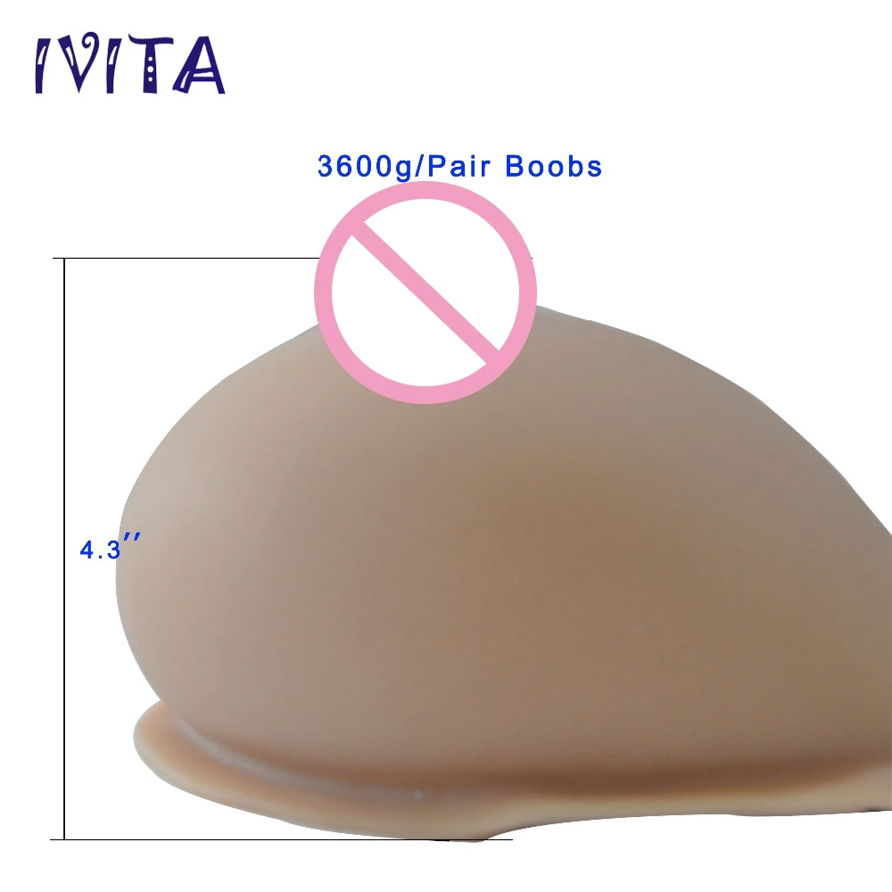 Реалистичная поддельная грудь IVITA 3600 г Suntan Искусственные Силиконовые формы для