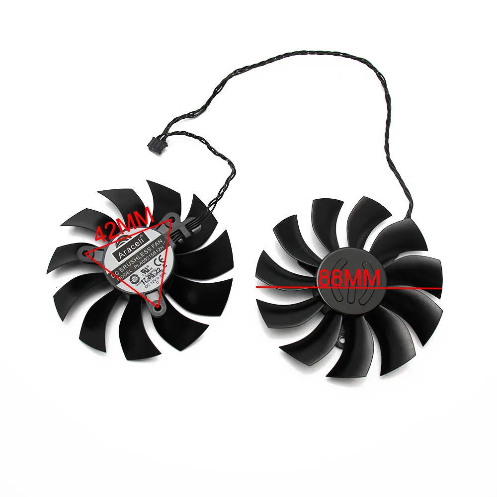 2 шт./лот PLA09215B12H 4Pin 12V 0.55A для EVGA GTX1060 1070 1080 Ti Fan GTX1070 GTX1080Ti fanVGA Вентилятор охлаждения
