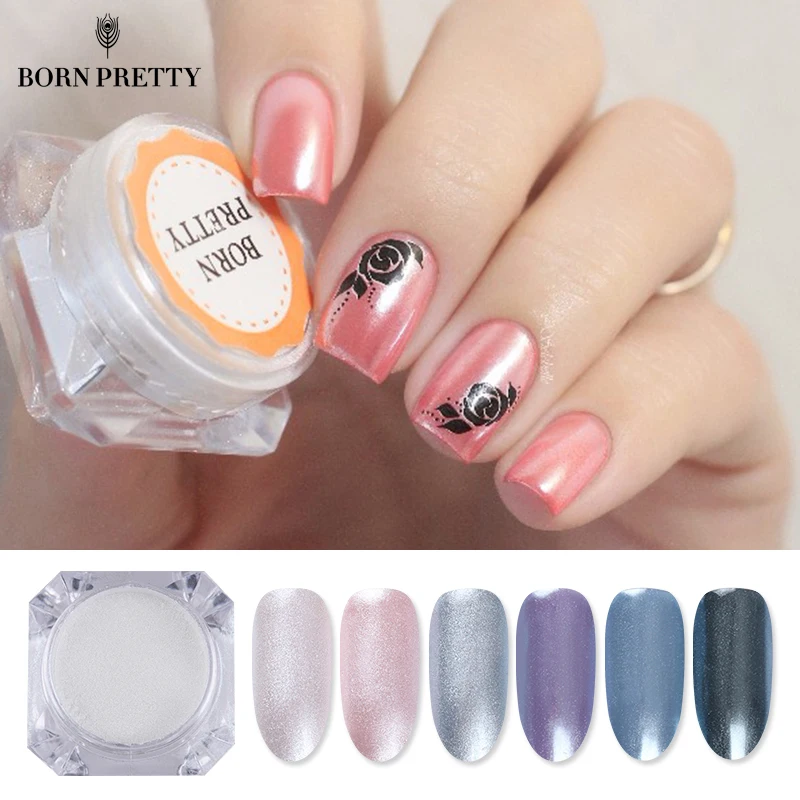 Перламутровый порошок BORN PRETTY для дизайна ногтей 1 5 г блестящий белый пигмент