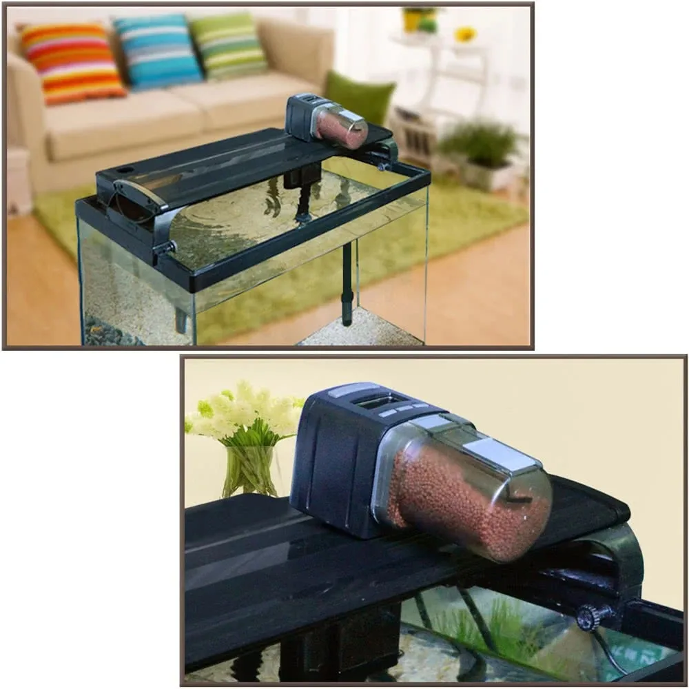 LCD Automatic Fish Feeder Aquarium Tank Auto Food Timer Feeding Dispenser Adjustable Outlet | Дом и сад