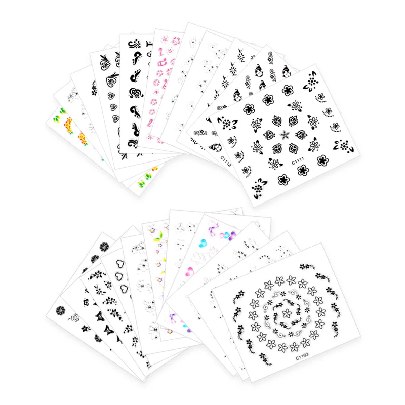 Meet Across 10sheet/pack 3D Embossed Nail Sticker Flower Adhesive DIY Manicure Slider Art Tips Decorations Decals | Красота и